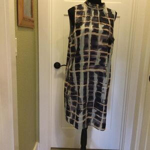 Stylish Sleeveless Plaid Dress - Black and Gray